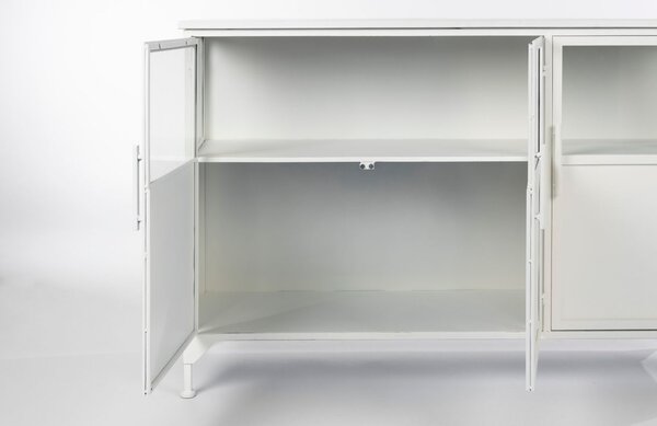 White Label Bílá kovová vitrína WLL Miya 80 x 120 cm