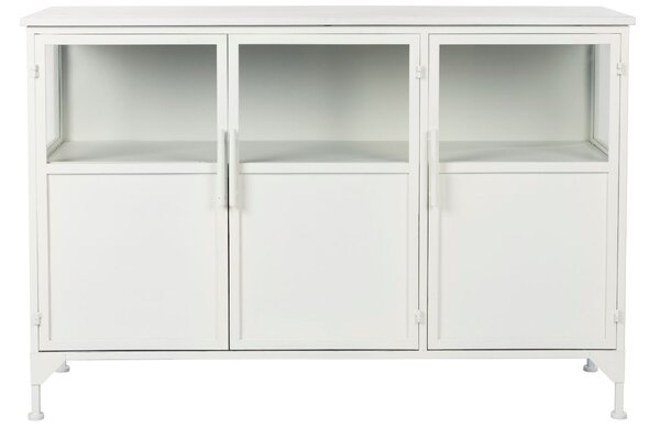White Label Bílá kovová vitrína WLL Miya 80 x 120 cm
