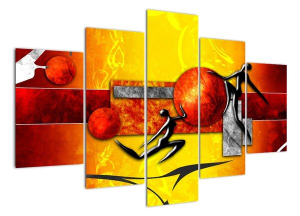 Moderní obraz - gymnasti (150x105cm)