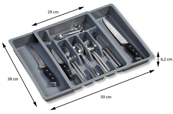Plastový kuchyňský organizér Loft Grey, 50x38 cm
