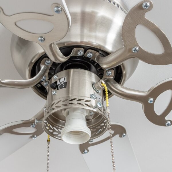 ZEVENTI - Stropní ventilátor GALDANA 1xE27/60W/230V šedá/bílá