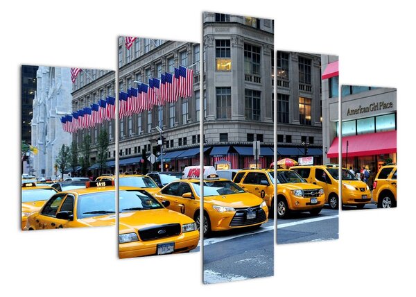 Moderní obraz - žluté taxi (150x105cm)