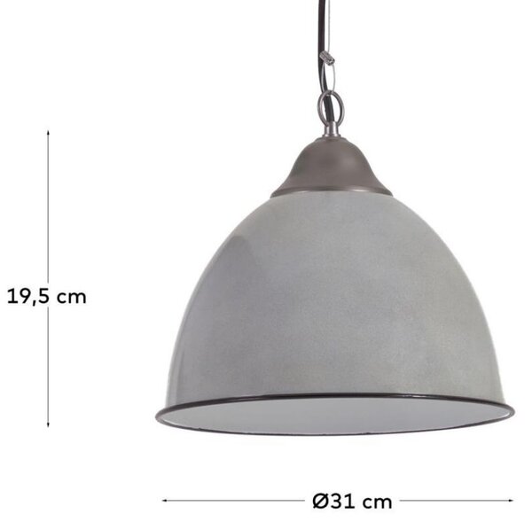Šedé kovové závěsné světlo Kave Home Neus 31 cm