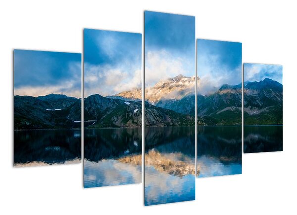 Obraz - jezero s horami (150x105cm)