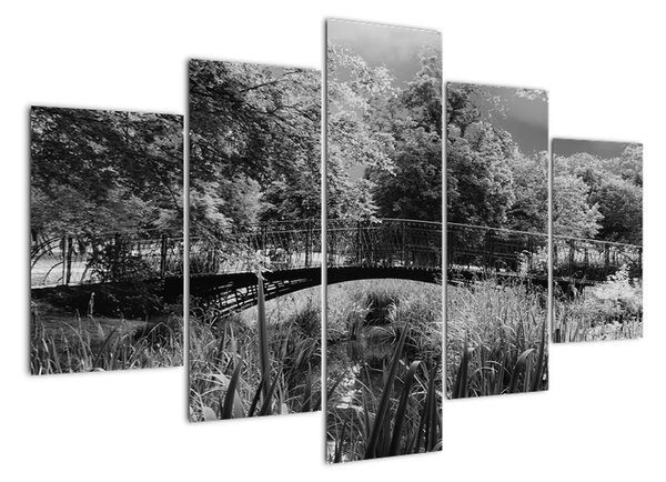 Černobílý most - obraz (150x105cm)