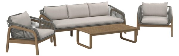 ZAHRADNÍ SEDACÍ SOUPRAVA 4dílné, dřevo, kov, textil Ambia Garden - Online Only zahradní nábytek, Online Only