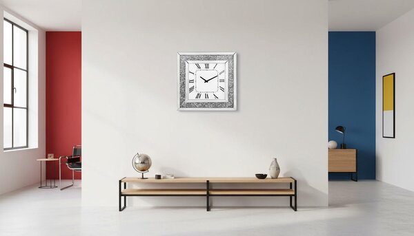NÁSTĚNNÉ HODINY barvy stříbra, bílá 50/50/5 cm Xora - Nástěnné hodiny