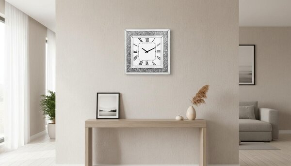 NÁSTĚNNÉ HODINY barvy stříbra, bílá 50/50/5 cm Xora - Nástěnné hodiny