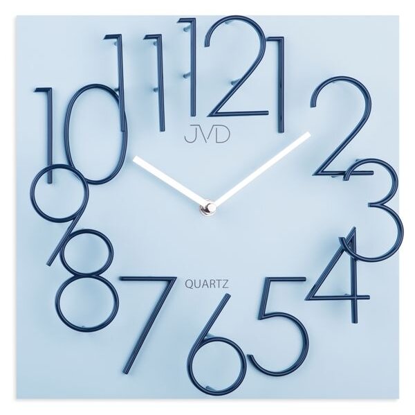 Hranaté desginové hodiny JVD HB24.2 s kovovými číslicemi POSLEDNÍ KS V DOMAŽLICÍCH 2 KS (POSLEDNÍ KS V DOMAŽLICÍCH 2 KS)