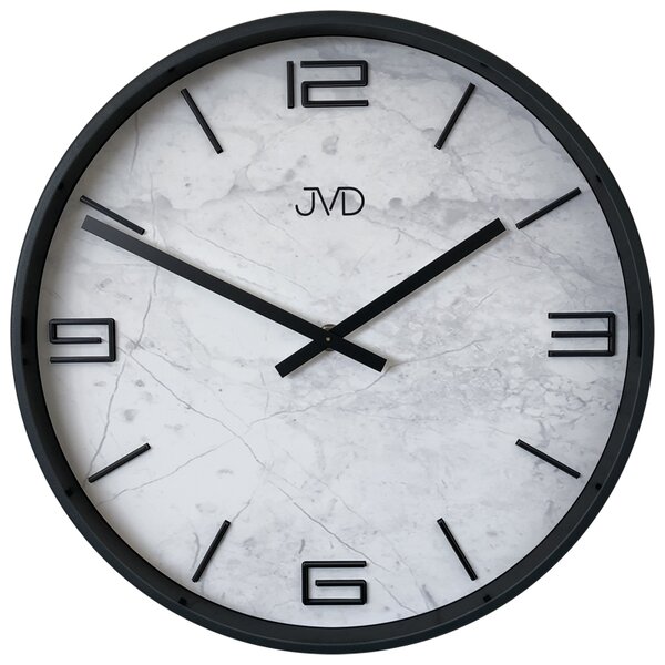 Kovové nástěnné hodiny JVD HC21.2 v mramorovém designu (POSLEDNÍ KS NA PRODEJNĚ V DOMAŽLICÍCH!!)