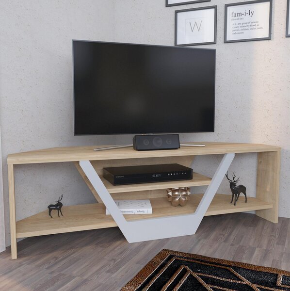 TV stolek/skříňka Sarra (bílá + dub)