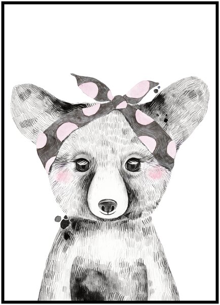 Plakát Medvídek Rozměr plakátu: A4 (21 x 29,7 cm), Varianta medvídka: Medvídek se šátkem