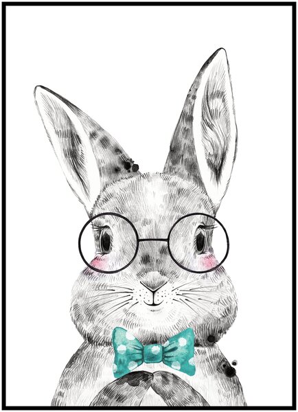 Plakát Zajíček Rozměr plakátu: 30 x 40 cm, Varianta zajíčka: Zajíček gentleman