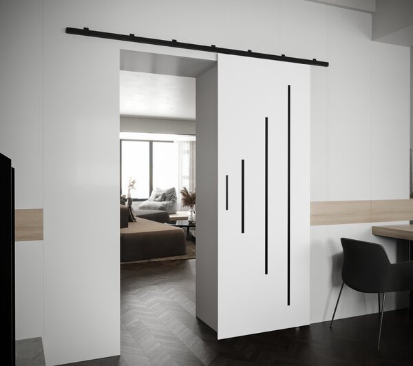 Posuvné dveře s černým úchytem PERDITA 3 - 80 cm, bílé