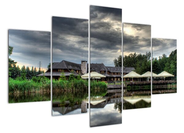 Dům u jezera, obraz (150x105cm)