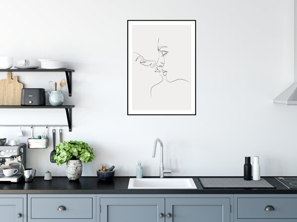 Jen tak z lásky Plakát Polibek Rozměr plakátu: A4 (21 x 29,7 cm), Barva pozadí: Šedá