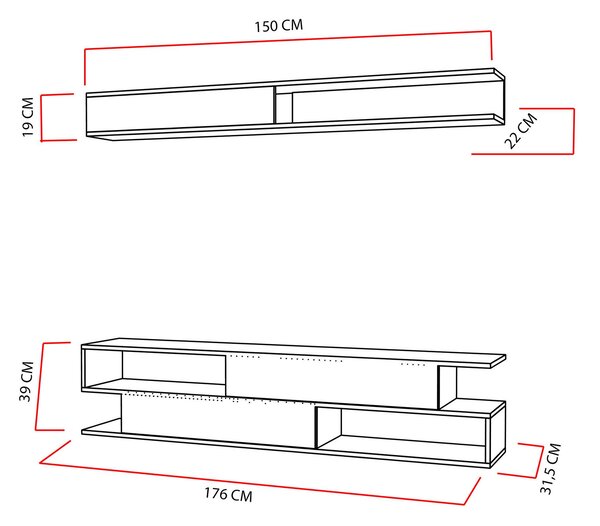 Obývací stěna Simpsonic (bílá + teak). Akce -24%