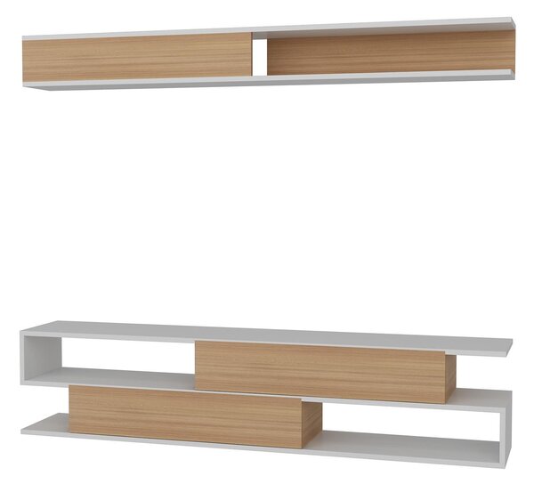 Obývací stěna Simpsonic (teak + bílá)