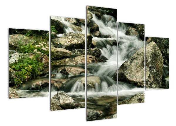 Horský vodopád - obraz (150x105cm)
