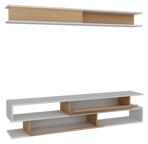 Obývací stěna Simpsonic (teak + bílá)