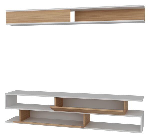 Obývací stěna Simpsonic (teak + bílá)