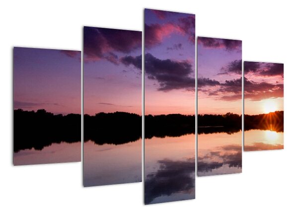 Západ slunce na vodě - obraz na stěnu (150x105cm)