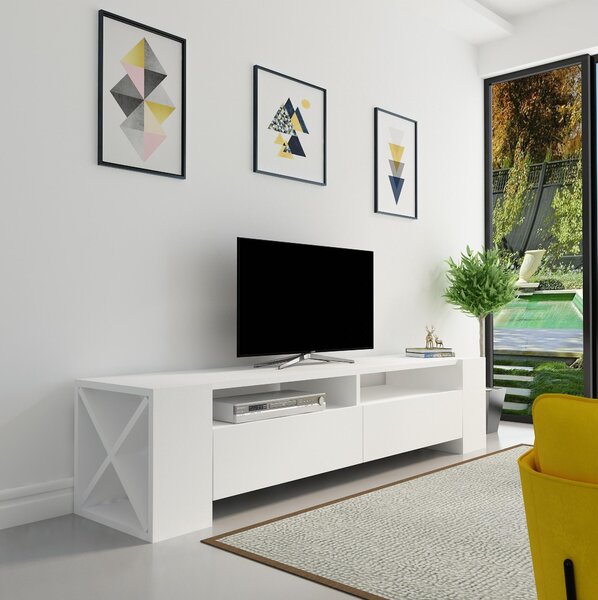 TV stolek/skříňka Sisuko (bílá). Akce -25%