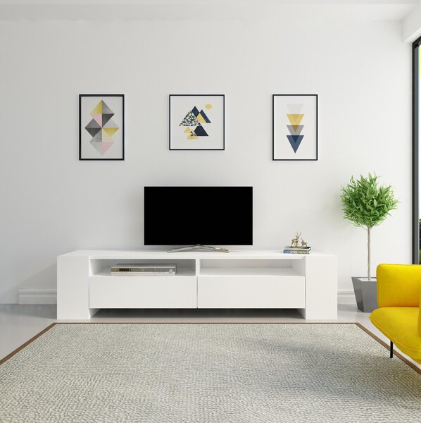 TV stolek/skříňka Sisuko (bílá). Akce -25%