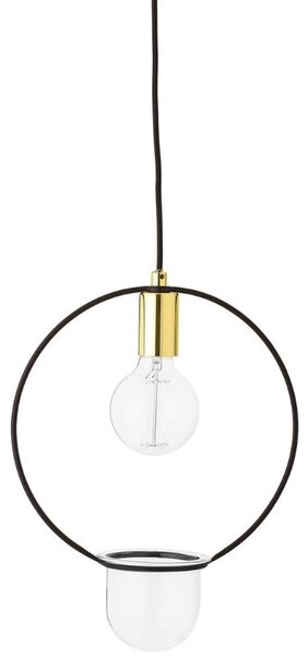 Černo zlaté kovové závěsné světlo Bloomingville Caralina 30 cm