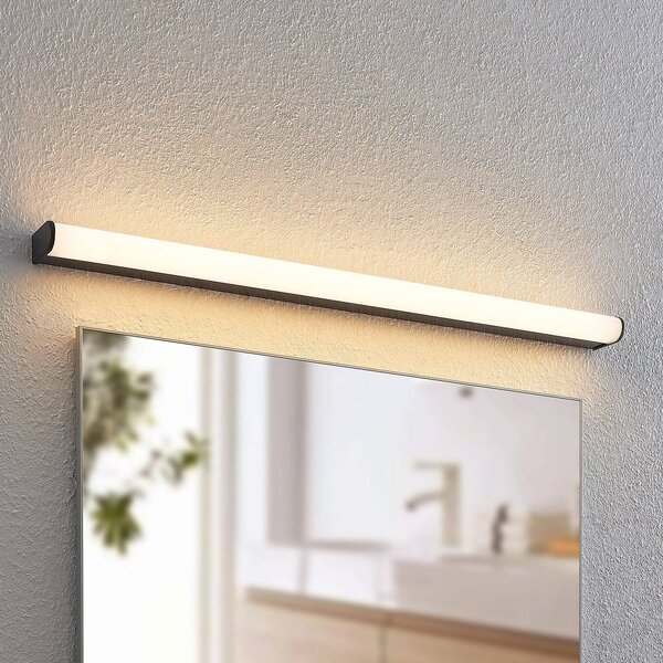 Lindby Ulisan LED koupelnové světlo kulaté, 88,8cm, Černá, Koupelna, Hliník, Moderní