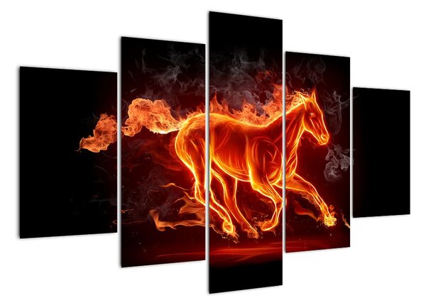 Obraz hořící kůň (150x105cm)