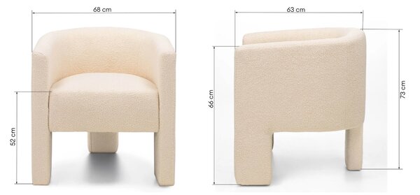Hector Designové křeslo Lorraine bouclé béžové