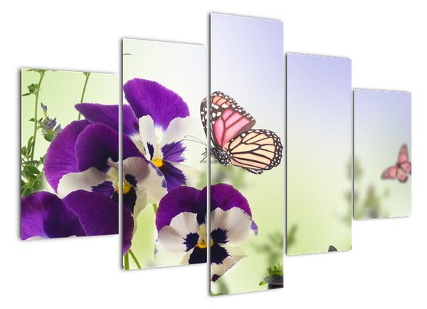 Abstraktní obraz motýlů (150x105cm)