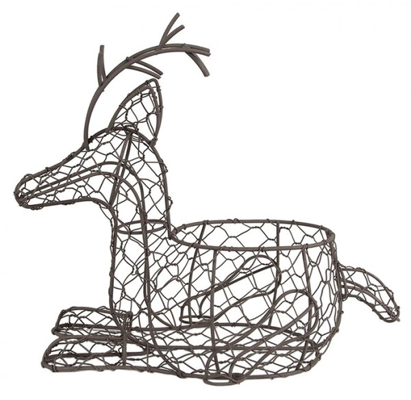 Drátěný košík ve tvaru jelena – 27 cm