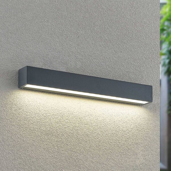 Arcchio LED nástěnné světlo Lengo, 50 cm, 1-bodové, antracit,, Černá, Hliník, Moderní