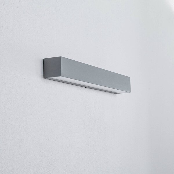 Arcchio LED venkovní nástěnné svítidlo Lengo, 50 cm, 1 svítidlo, šedá,, Hliník / šedá / zinek, Hliník, Moderní