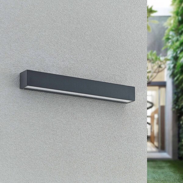 Arcchio LED nástěnné světlo Lengo, 50 cm, 1-bodové, antracit,, Černá, Hliník, Moderní