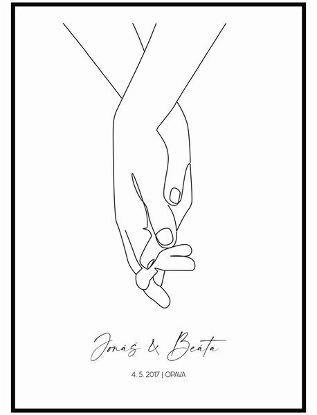 Plakát Ruku v ruce Rozměr plakátu: 40 x 50 cm, Varianta designu: Ruku v ruce