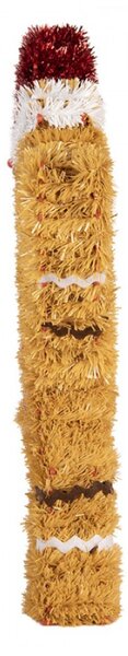 Hnědá plastová vánoční dekorace perníkový panáček – 25x4x30 cm