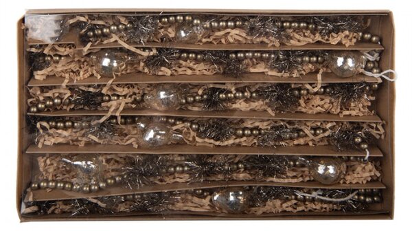 Skleněná vánoční girlanda stříbrná – 2x180 cm_3