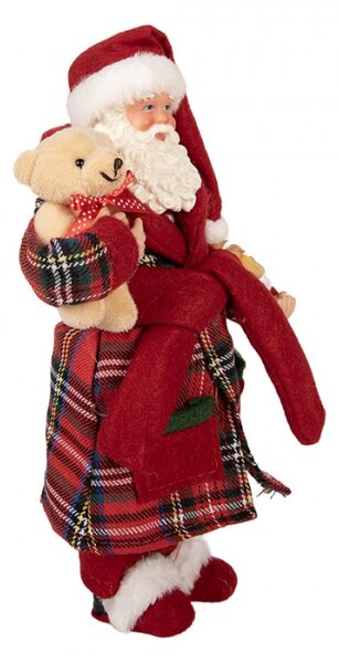Červená plastová vánoční dekorace Santa Claus – 16x11x28 cm