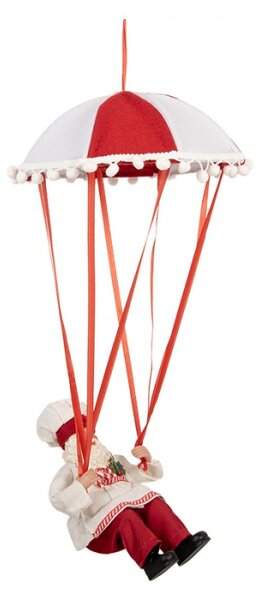 Červená plastová vánoční dekorace Santa Claus – 25x25x55 cm
