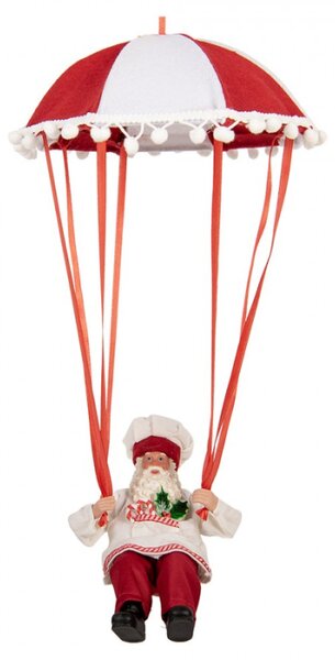 Červená plastová vánoční dekorace Santa Claus – 25x25x55 cm
