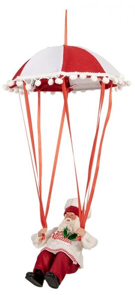 Červená plastová vánoční dekorace Santa Claus – 25x25x55 cm