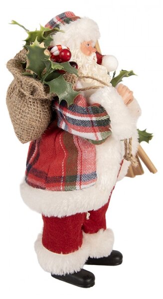 Červená plastová vánoční dekorace Santa Claus – 16x13x27 cm