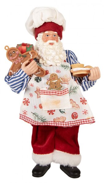 Červená plastová vánoční dekorace Santa Claus – 15x10x26 cm