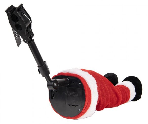 Červená plastová vánoční dekorace Santa Claus s LED světlem – 17x13x35 cm