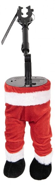 Červená plastová vánoční dekorace Santa Claus s LED světlem – 17x13x35 cm