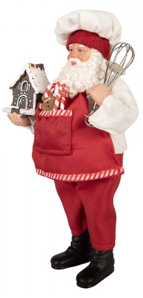 Červená plastová vánoční dekorace Santa Claus – 16x9x26 cm