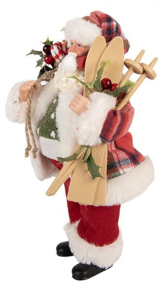 Červená plastová vánoční dekorace Santa Claus – 16x13x27 cm